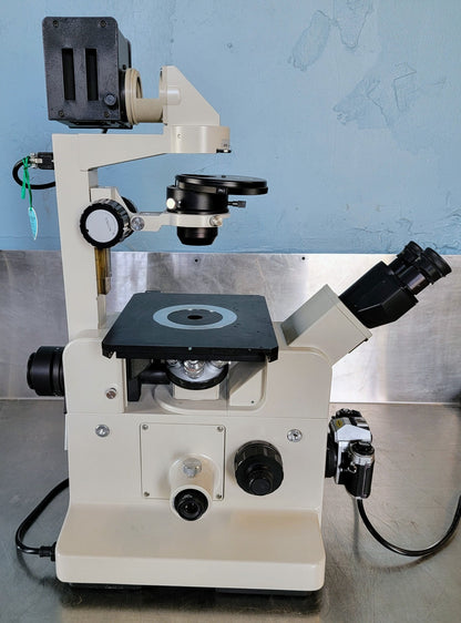 PERFECT NIKON DIAPHOT PHASE CONTRAST INVERTED MICROSCOPE 5OBJECTIVE WATCHVIDEO