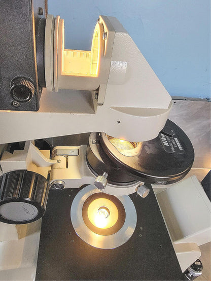 PERFECT NIKON DIAPHOT PHASE CONTRAST INVERTED MICROSCOPE 5OBJECTIVE WATCHVIDEO