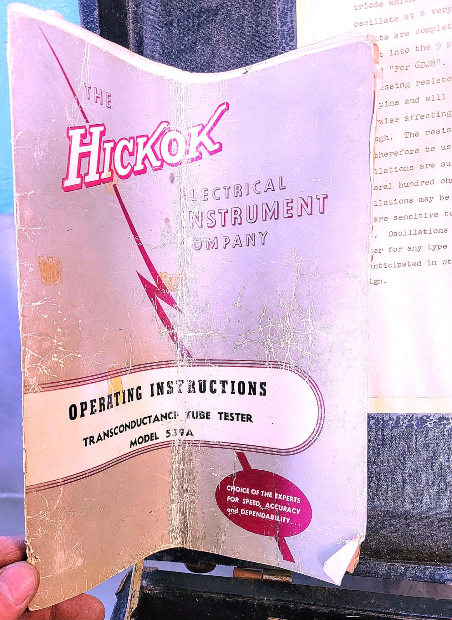 HICKOK TUBE TESTER MODEL 539A ORIGINAL MANUAL & WOODEN CASE FREESHIP WATCH VIDEO