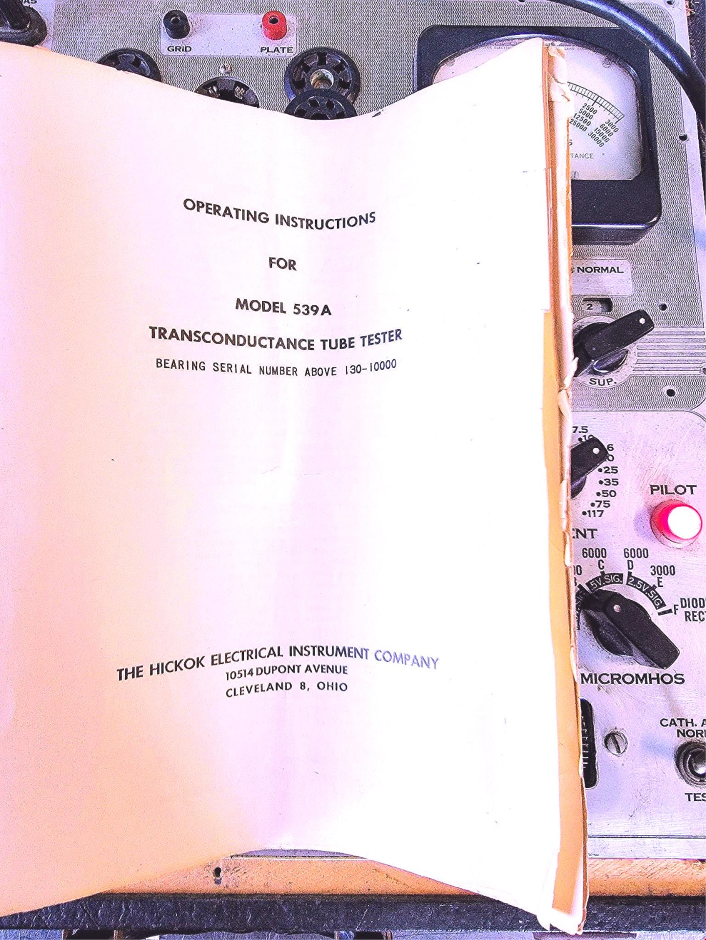 HICKOK TUBE TESTER MODEL 539A ORIGINAL MANUAL & WOODEN CASE FREESHIP WATCH VIDEO