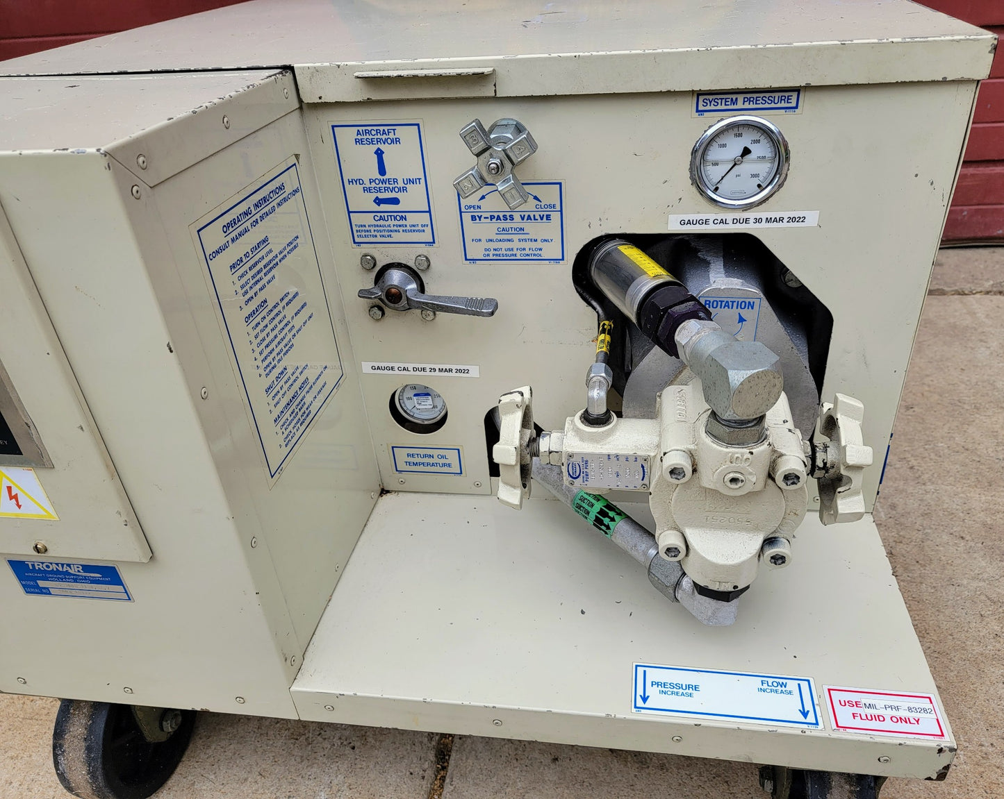 TRONAIR 6 GPM/1800 PSI 05-7008-1100,81,7 AIRCRAFT HYDRAULIC POWER UNIT FREESHIP