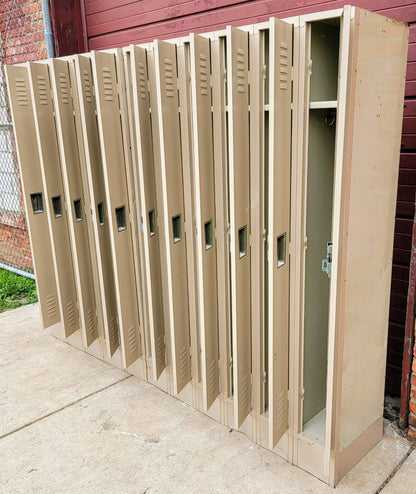 VINTAGE TWO TIER 11 DOOR LOCKER SECURITY SYSTEM 99"W x 18"D x 78"H FREE SHIPPING