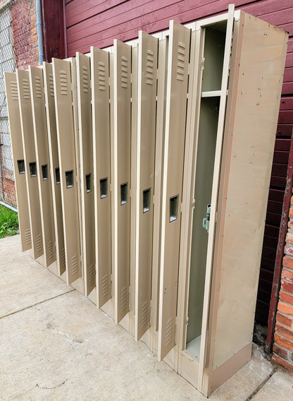 VINTAGE TWO TIER 11 DOOR LOCKER SECURITY SYSTEM 99"W x 18"D x 78"H FREE SHIPPING