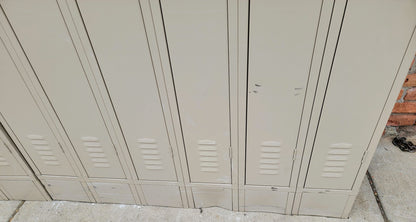 VINTAGE TWO TIER 11 DOOR LOCKER SECURITY SYSTEM 99"W x 18"D x 78"H FREE SHIPPING