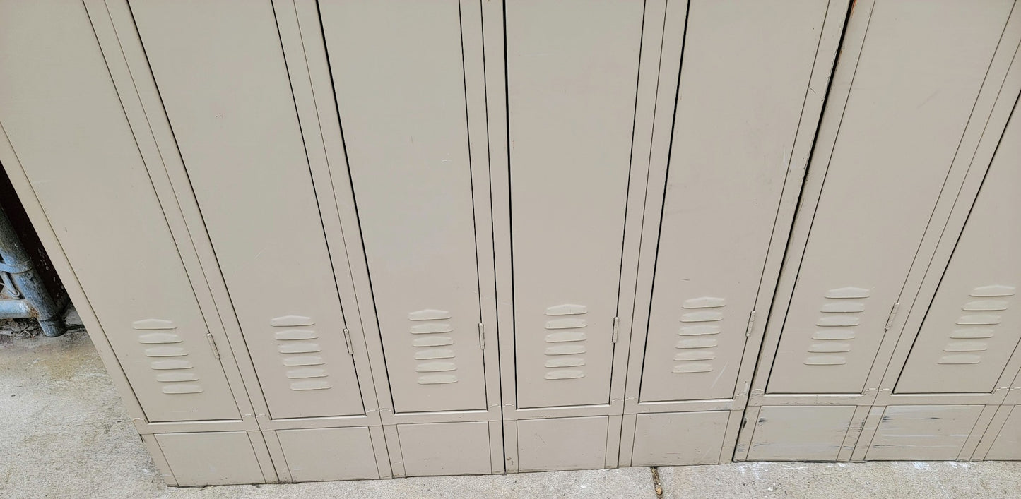 VINTAGE TWO TIER 11 DOOR LOCKER SECURITY SYSTEM 99"W x 18"D x 78"H FREE SHIPPING