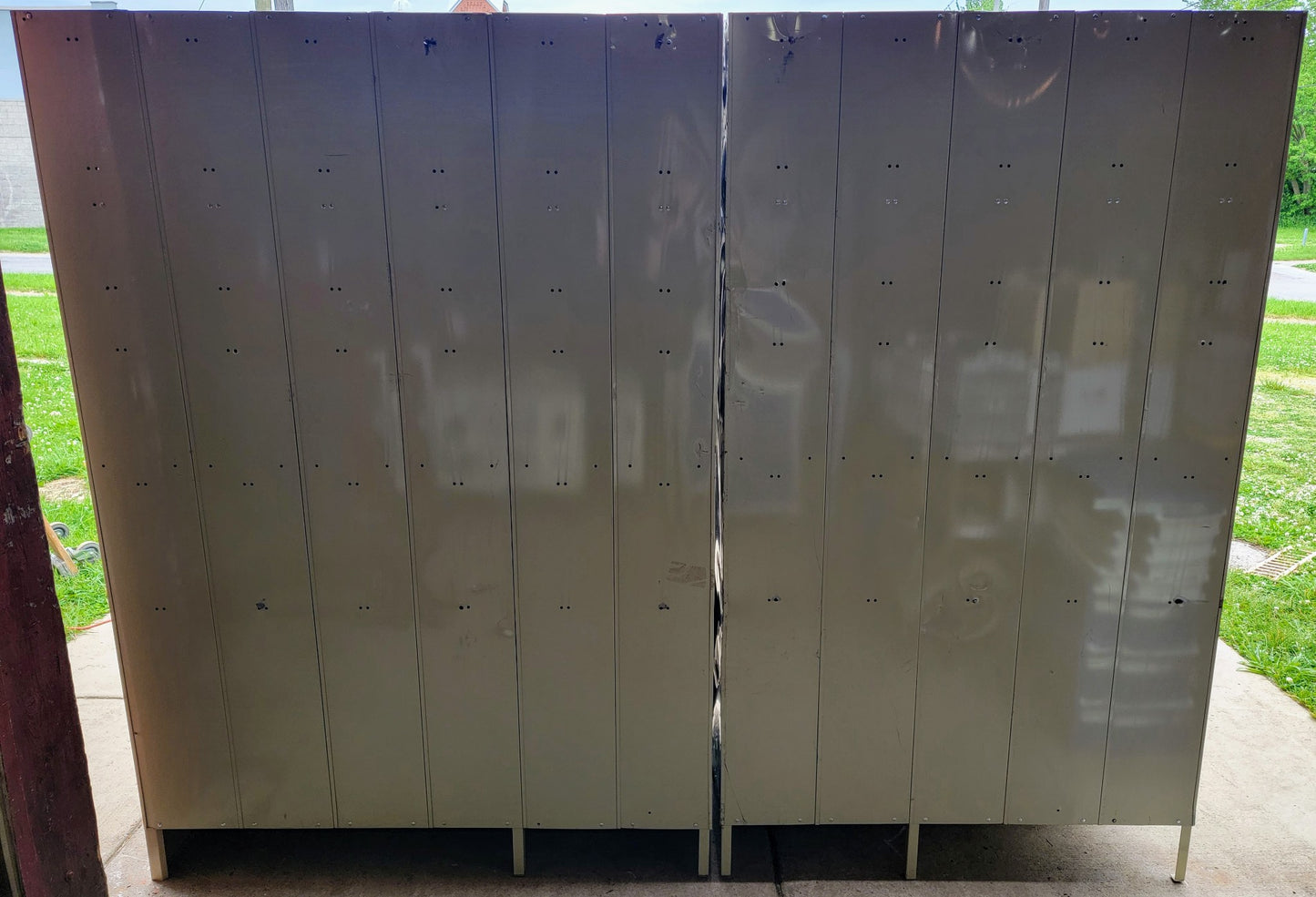 VINTAGE TWO TIER 11 DOOR LOCKER SECURITY SYSTEM 99"W x 18"D x 78"H FREE SHIPPING