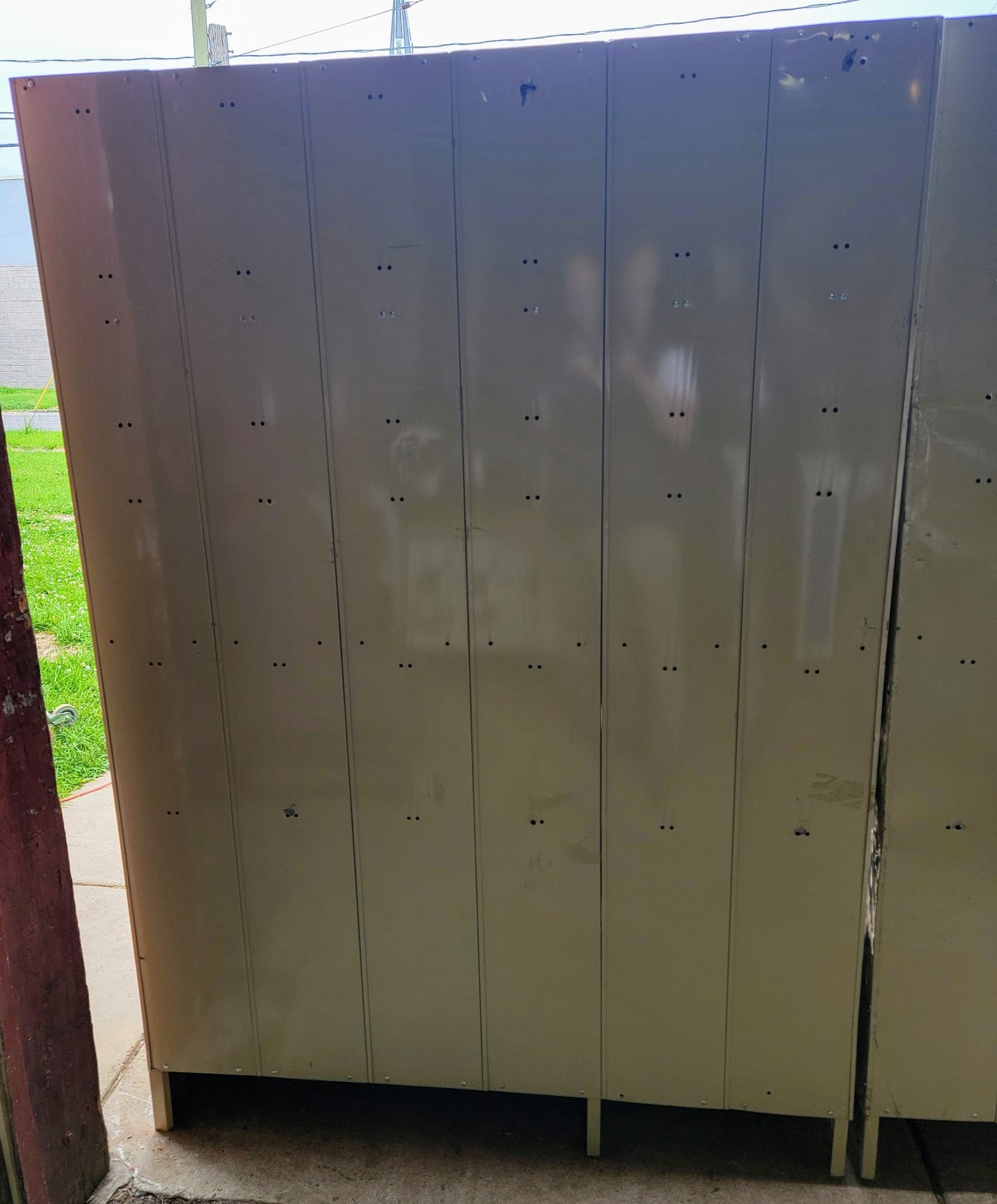 VINTAGE TWO TIER 11 DOOR LOCKER SECURITY SYSTEM 99"W x 18"D x 78"H FREE SHIPPING