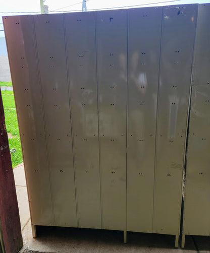 VINTAGE TWO TIER 11 DOOR LOCKER SECURITY SYSTEM 99"W x 18"D x 78"H FREE SHIPPING