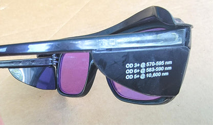 TRINITY "OD 3+@ 570-595 nm" & "OD 6+@ 583-590 nm" LASER SAFETY GLASSES FREESHIP