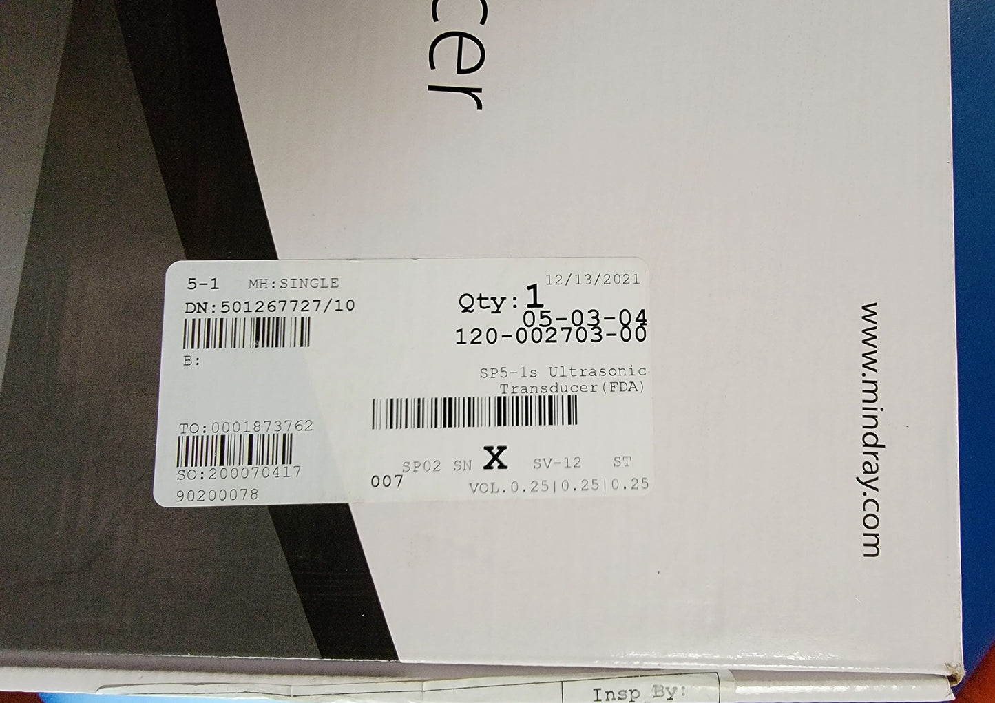 MINDRAY SP5-1s PHASED TRANSDUCER PROBE for MINDRAY M9 ULTRASOUND FREE SHIPPING