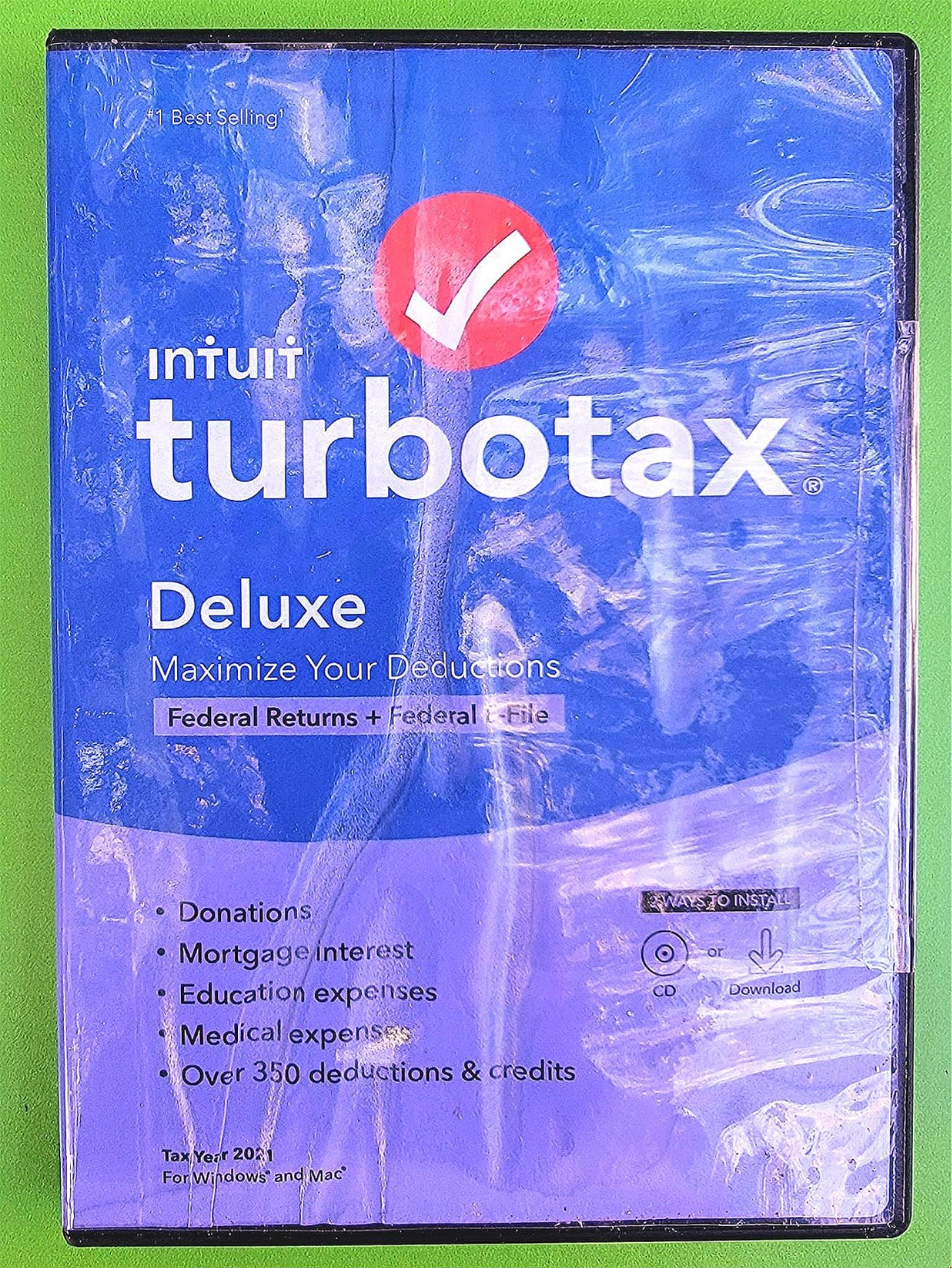 New WINDOWS MAC TURBOTAX DELUXE TAX YEAR 2021 FEDERAL RETURNS E-FILE FREESHIP