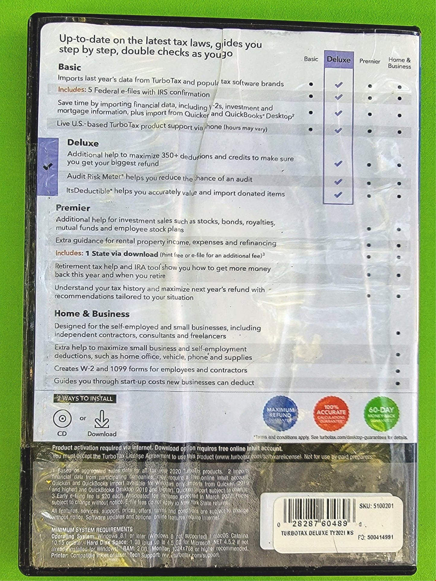 New WINDOWS MAC TURBOTAX DELUXE TAX YEAR 2021 FEDERAL RETURNS E-FILE FREESHIP