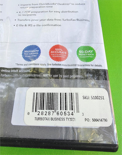 NewSealedWINDOWS TURBOTAX BUSINESS TAX YEAR 2021 FEDERAL RETURNS E-FILE FREESHIP