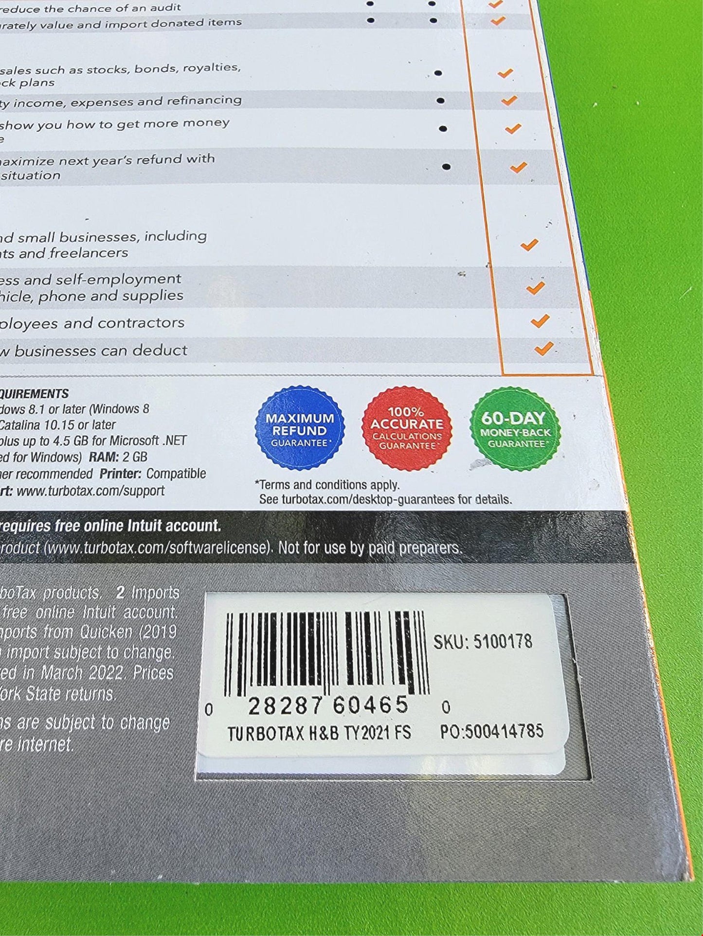 WINDOWS MAC TURBOTAX HOME BUSINESS TAX YEAR 2021 FEDERAL RETURNS E-FILE STATE