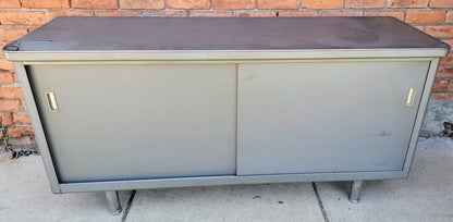 VINTAGE 1950's STEELCASE TANKER CREDENZA 60"x19.5"x29 RARE POINTED FEET FREESHIP
