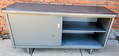 VINTAGE 1950's STEELCASE TANKER CREDENZA 60"x19.5"x29 RARE POINTED FEET FREESHIP