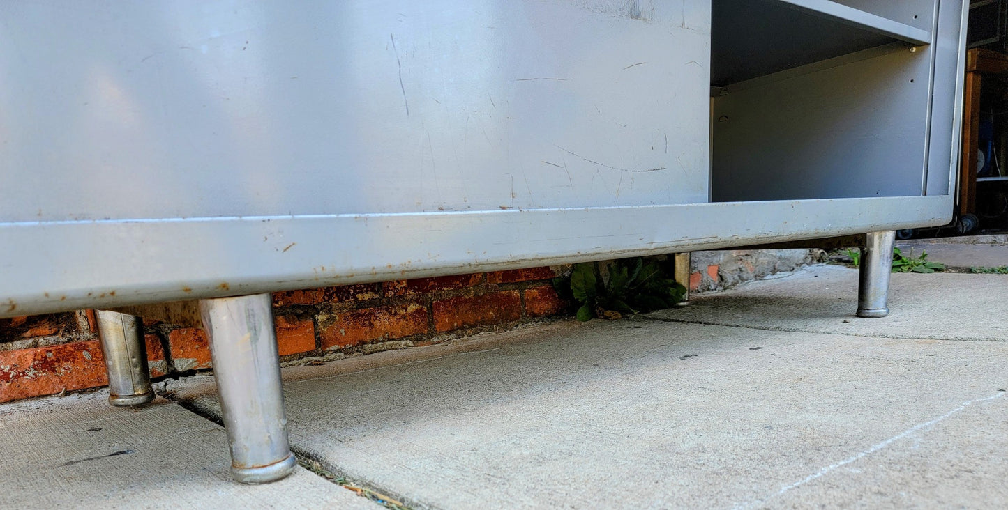 VINTAGE 1950's STEELCASE TANKER CREDENZA 60"x19.5"x29 RARE POINTED FEET FREESHIP