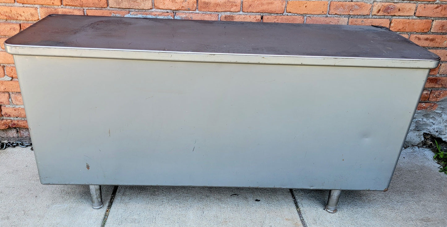 VINTAGE 1950's STEELCASE TANKER CREDENZA 60"x19.5"x29 RARE POINTED FEET FREESHIP