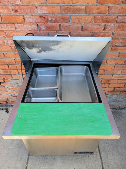 TRUE TSSU-27-12M-B 1 DOOR SANDWICH PIZZA PREP TABLE 3 TRAYS & CASTERS FREE SHIP