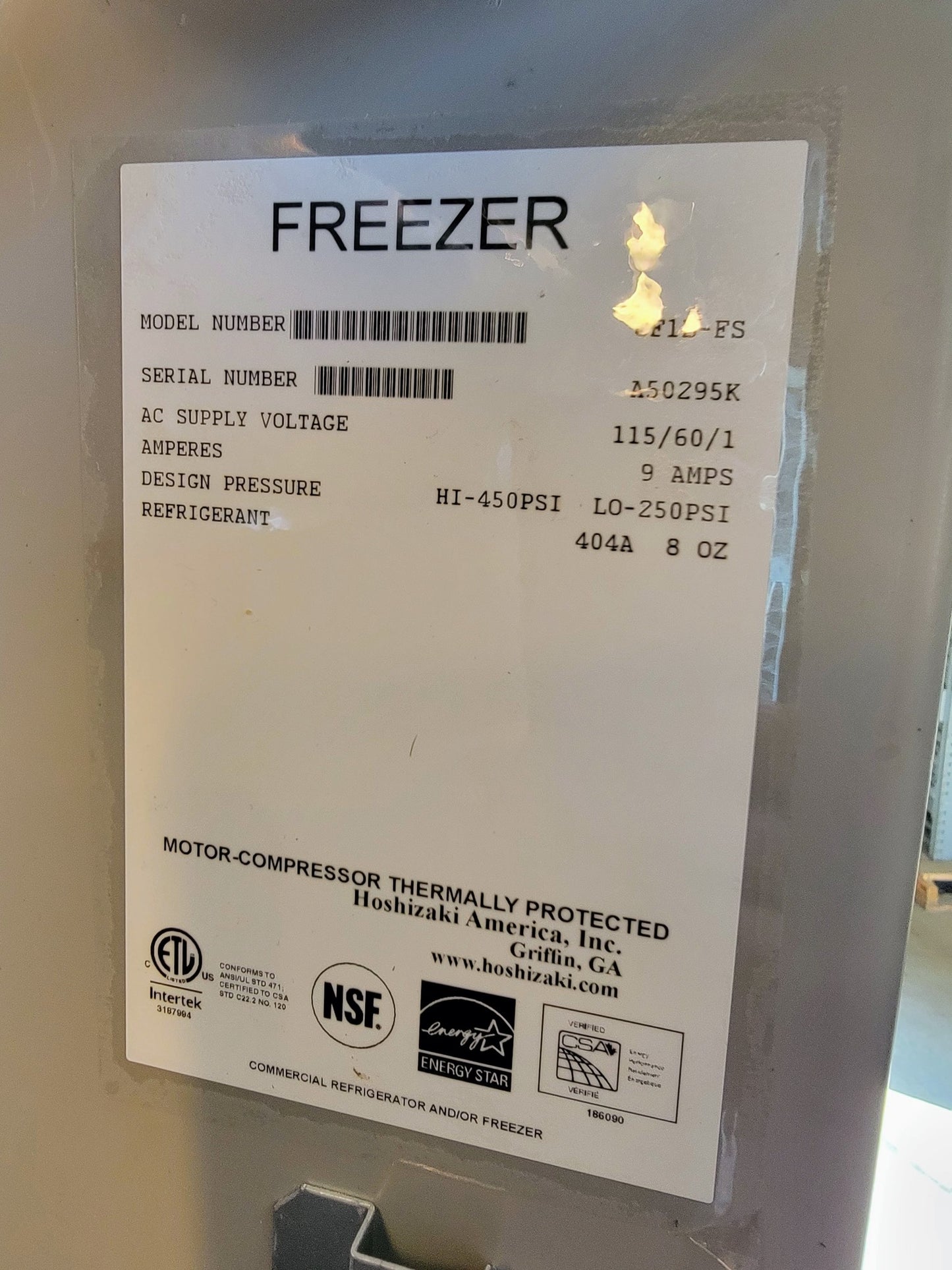 HOSHIZAKI® CF1B-FS COMMERCIAL FREEZER 1-Door 21CubicFeet 100%WORKING FREESHIP