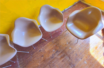 6 1980's VINTAGE CHARLES EAMES HERMAN MILLER FIBERGLASS SHELL ARMCHAIRS FREESHIP