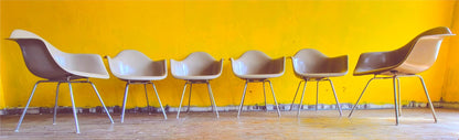 6 1980's VINTAGE CHARLES EAMES HERMAN MILLER FIBERGLASS SHELL ARMCHAIRS FREESHIP