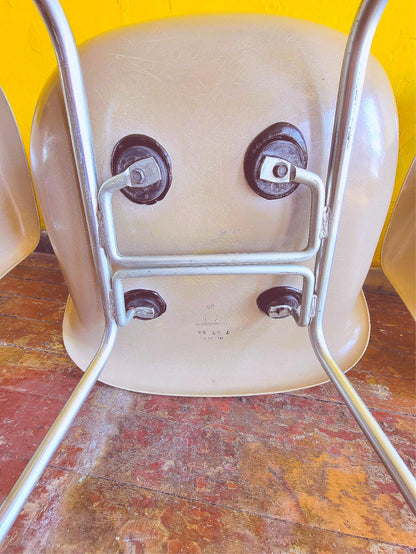 6 1980's VINTAGE CHARLES EAMES HERMAN MILLER FIBERGLASS SHELL ARMCHAIRS FREESHIP