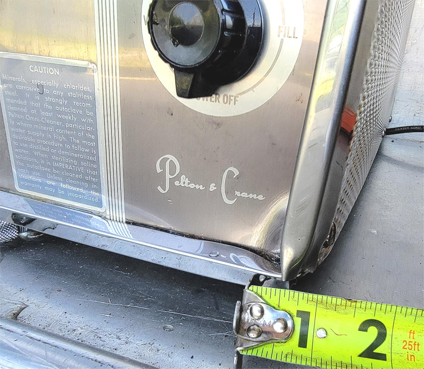 PELTON CRANE OCR STERILIZER AUTOCLAVE with TRAY & MANUAL WATCH VIDEO FREE SHIP