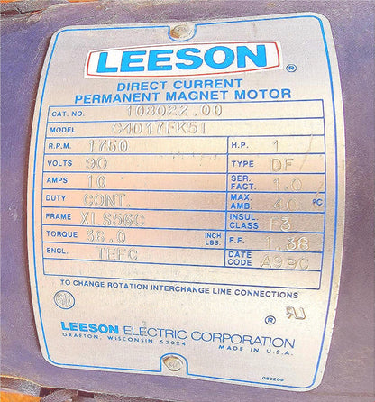 LEESON C4D17FK51 DC MOTOR with ALLING LANDER JOYCE DAYTON LOVEY SHAFT FREE SHIP