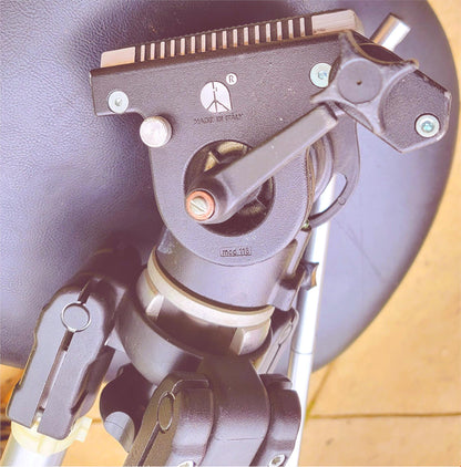 HEAVYDUTY PROFESSIONAL BOGEN 3061 TRIPOD & 116 FLUID HEAD 3067 & DOLLY with Case