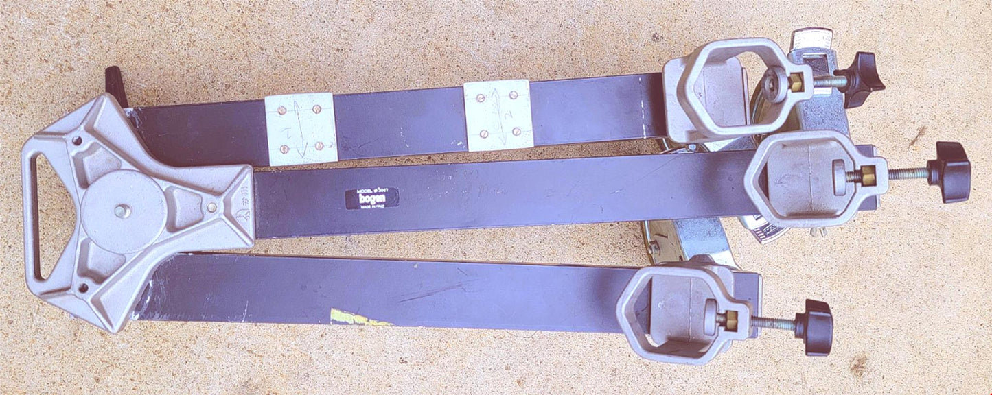 HEAVYDUTY PROFESSIONAL BOGEN 3061 TRIPOD & 116 FLUID HEAD 3067 & DOLLY with Case