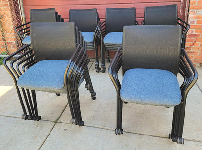 LOT 30 STEELCASE JERSEY BACMESH STACKABLE OFFICE ARMCHAIR CONTEMPORAR MODERN