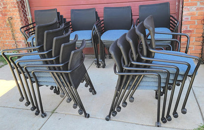 LOT 30 STEELCASE JERSEY BACMESH STACKABLE OFFICE ARMCHAIR CONTEMPORAR MODERN