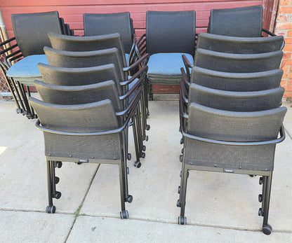 LOT 30 STEELCASE JERSEY BACMESH STACKABLE OFFICE ARMCHAIR CONTEMPORAR MODERN