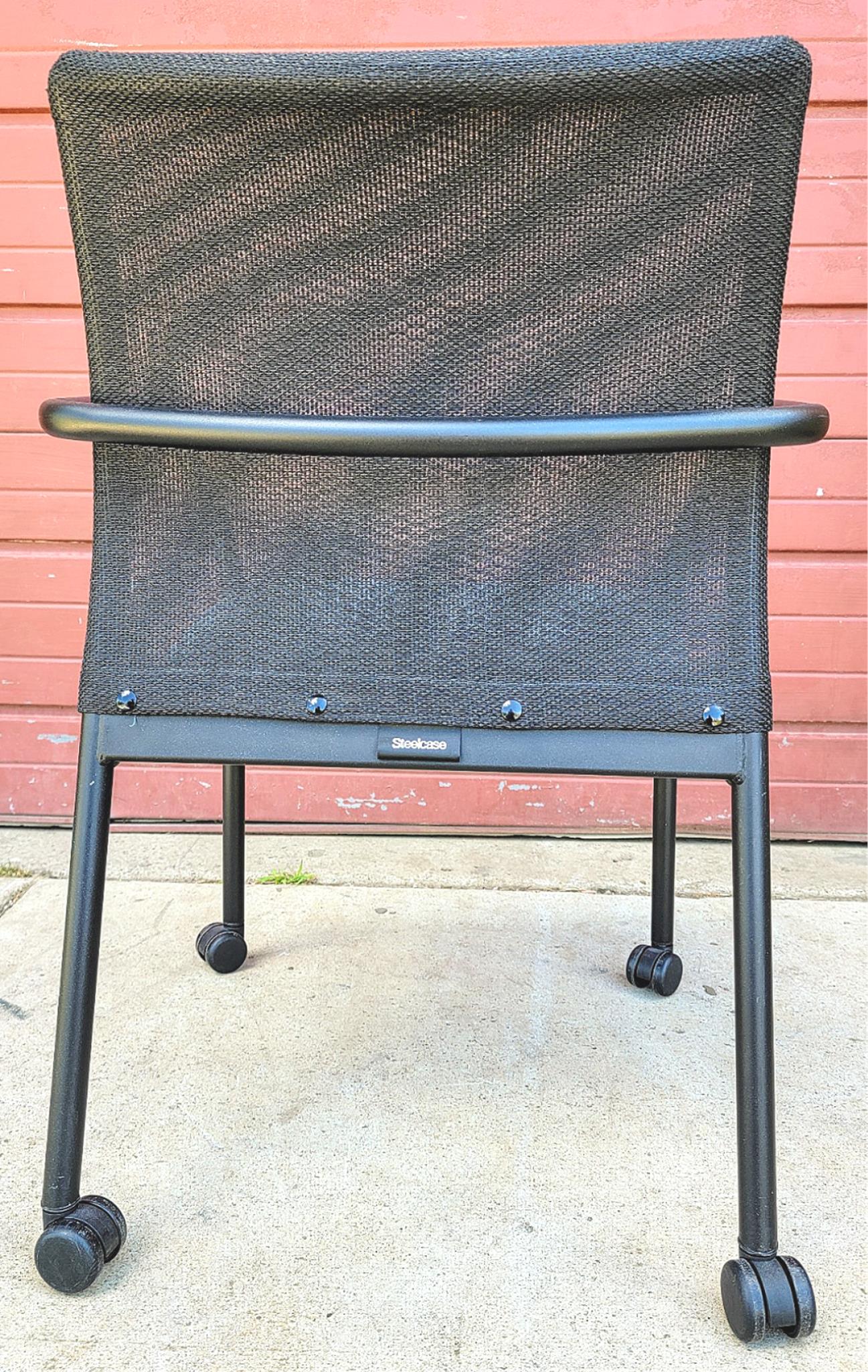 LOT 30 STEELCASE JERSEY BACMESH STACKABLE OFFICE ARMCHAIR CONTEMPORAR MODERN