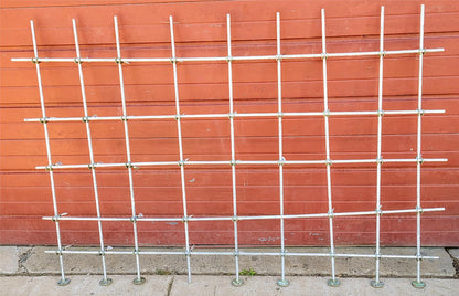 43 FISHER LABORATORY FRAME NICKEL PLATED ZINC HOOK CONNECTORS & 14 ALUMINUM BARS