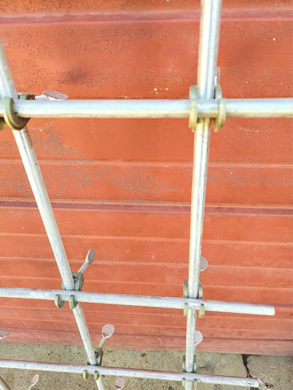 43 FISHER LABORATORY FRAME NICKEL PLATED ZINC HOOK CONNECTORS & 14 ALUMINUM BARS