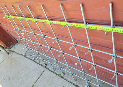 43 FISHER LABORATORY FRAME NICKEL PLATED ZINC HOOK CONNECTORS & 14 ALUMINUM BARS