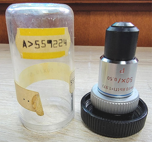 RARE COLLECTIBLE LEITZ P50X/0.50P GEMOLOGY MICROSCOPE OBJECTIVE LENS FREESHIP