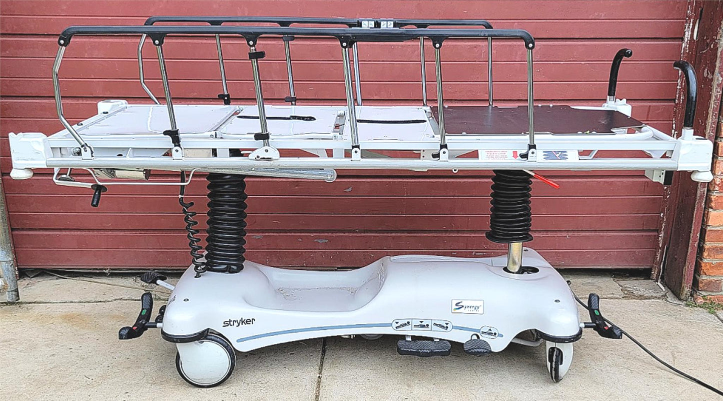 STRYKER 1550 POWER ELECTRIC HOSPITAL EMERGENCY STRETCHER  NO-MATTRESS WATCHVIDEO
