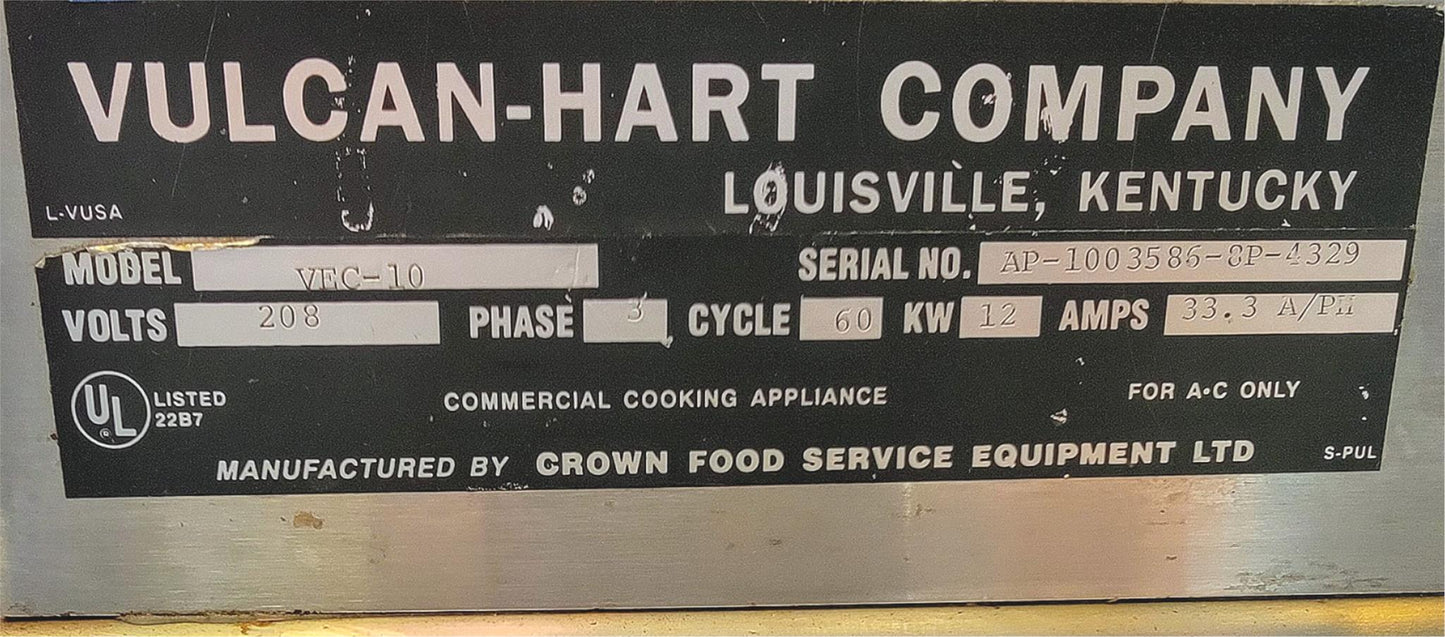 VULCAN-HART VEC-10 ELECTRIC 3-PHASE 10 GALLON KETTLE  with MANUAL FREE SHIP