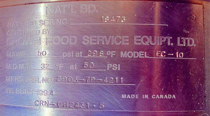 VULCAN-HART VEC-10 ELECTRIC 3-PHASE 10 GALLON KETTLE  with MANUAL FREE SHIP