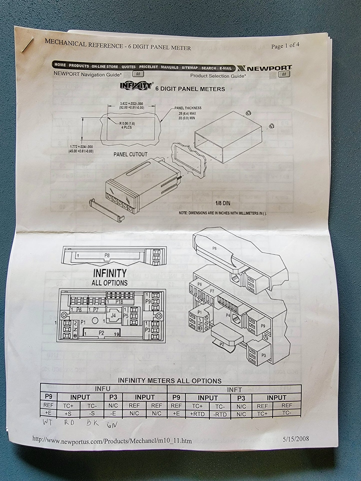 NEWPORT STRAIN LOAD CELL PANEL METER w/ MANUAL and DYNISCO PT130-7.5C *WARRANTY*
