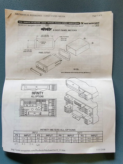 NEWPORT STRAIN LOAD CELL PANEL METER w/ MANUAL and DYNISCO PT130-7.5C *WARRANTY*