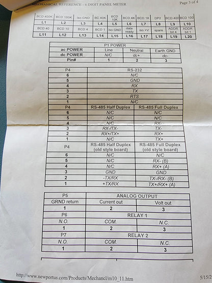 NEWPORT STRAIN LOAD CELL PANEL METER w/ MANUAL and DYNISCO PT130-7.5C *WARRANTY*