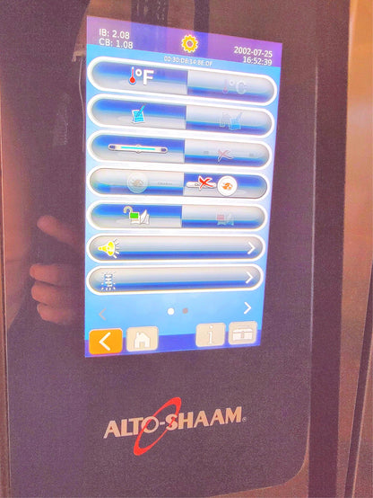 TWO STACK ALTO-SHAAM CTP7-20G COMBI NAT GAS BOILERLESS OVEN WATCH VIDEO