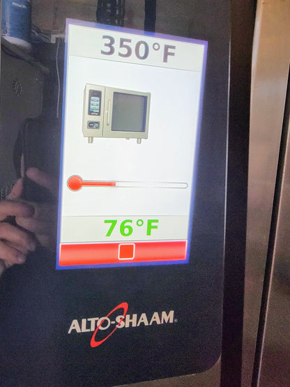 TWO STACK ALTO-SHAAM CTP7-20G COMBI NAT GAS BOILERLESS OVEN WATCH VIDEO