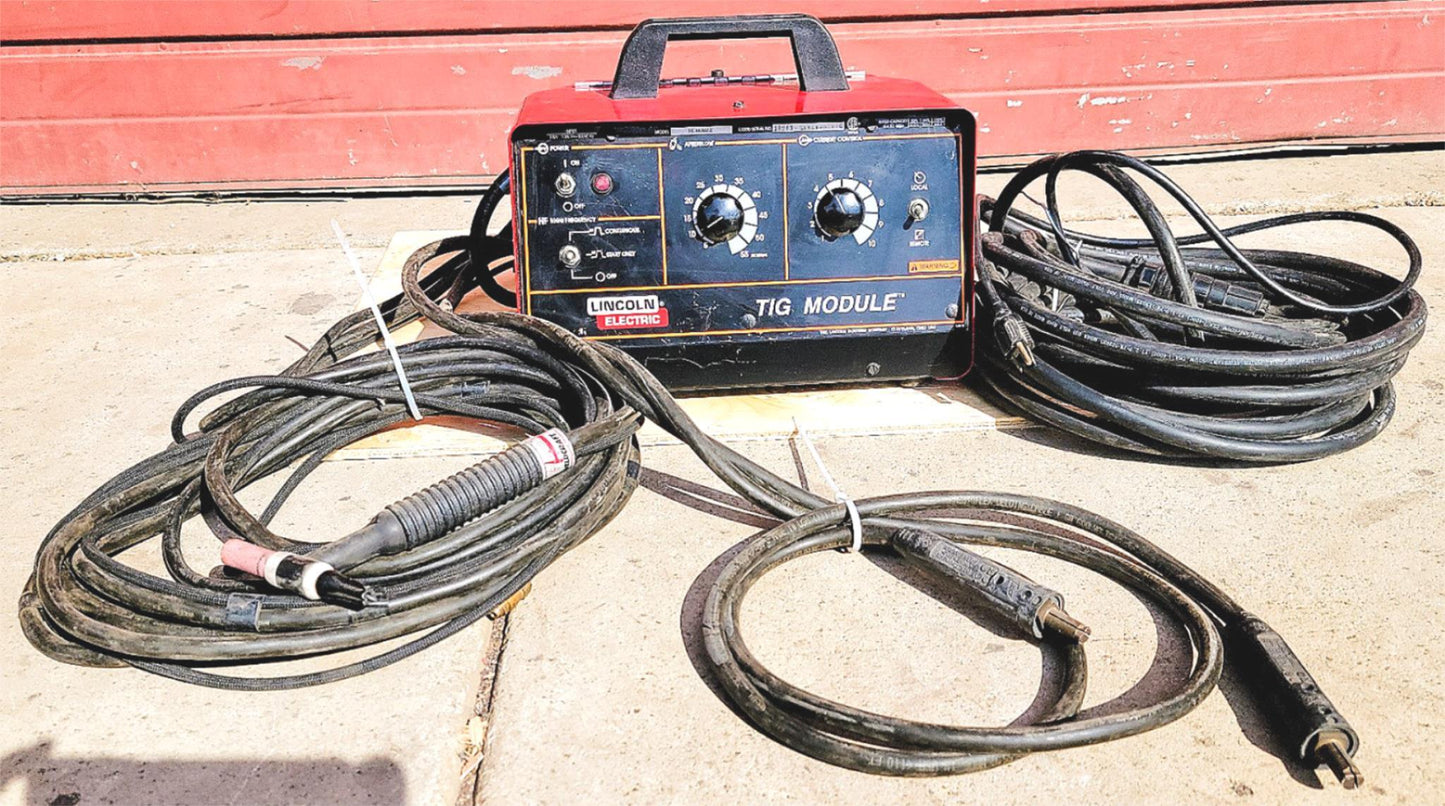 LINCOLN ELECTRIC K930-2 TIG MODULE w CABLES & WELDCRAFT TORCH WARRANTY FREE SHIP