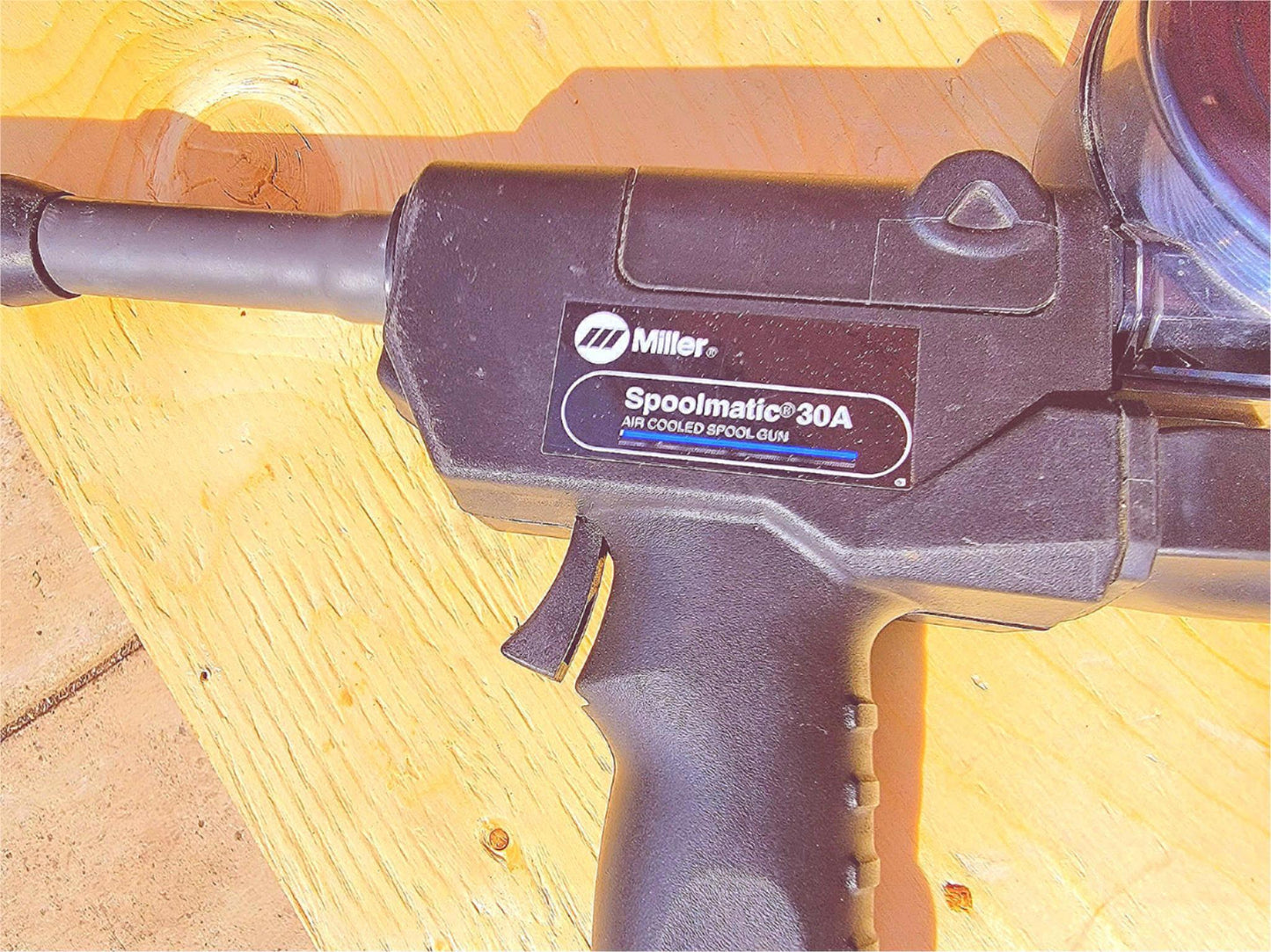 MILLER SPOOLMATIC 30A AIR COOLED SPOOL GUN & OPTIMA PULSING MACHINE WELD REMOTE