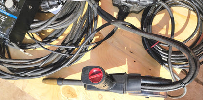 MILLER SPOOLMATIC 30A AIR COOLED SPOOL GUN & OPTIMA PULSING MACHINE WELD REMOTE